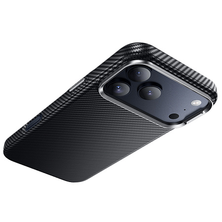 Чехол для iPhone 17 Pro Max, карбон, Магнитный (MagSafe), AS13, HOCO, черный