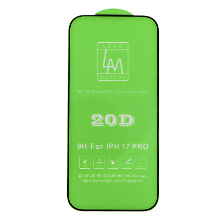 Защитное стекло на iPhone 17 Pro, 20D, прозрачное с черной рамкой, X-CASE