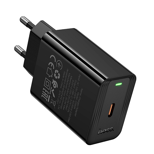 Сетевое зарядное устройство, 1 PD 20W  (CS93A), HOCO, цвет черный