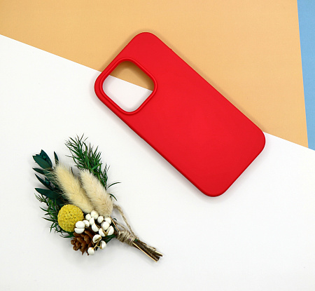 Чехол-накладка для iPhone 14 Pro, Silicon Case, без лого, красный