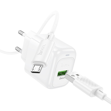 Сетевое зарядное устройство, 1 USB 3.0 QC (CS52A), HOCO, Micro, белый