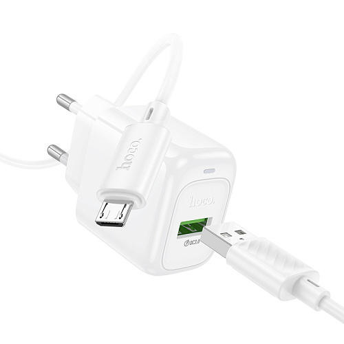 Сетевое зарядное устройство, 1 USB 3.0 QC (CS52A), HOCO, Micro, белый