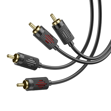 Кабель с RCA на RCA, UPA29, HOCO, колокольчики, черный