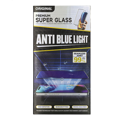 Защитное стекло на iPhone 16 Pro/17, Anti-blue ray матовый черный, X-CASE