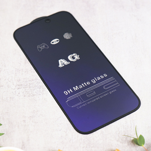 Защитное стекло на iPhone 16 Pro/17, Anti-blue ray матовый черный, X-CASE