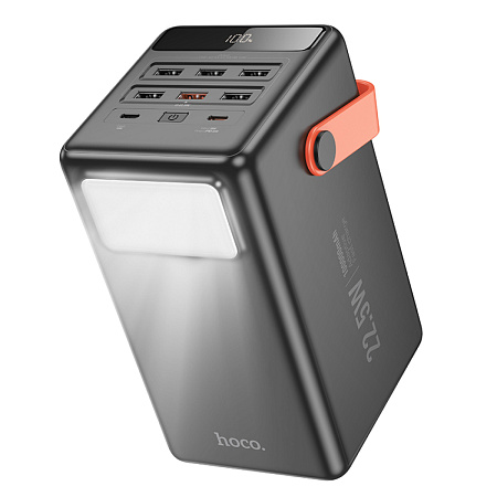 Универсальный Доп. Аккумулятор 100000mAh, J142, HOCO, выход: 6 USB, 1 PD 20W, черный