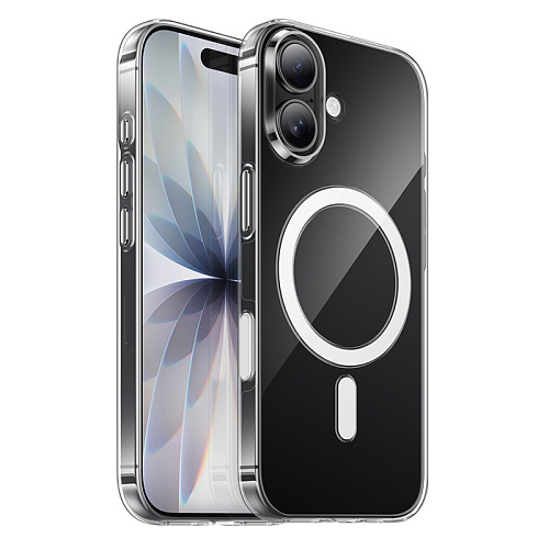 Чехол для iPhone 17, PC+TPU, Магнитный (MagSafe), AS4, HOCO, прозрачный