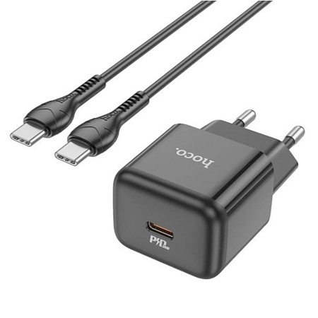 Сетевое зарядное устройство, 1 PD 30W (N32), HOCO, Type-C to Type-C, черный