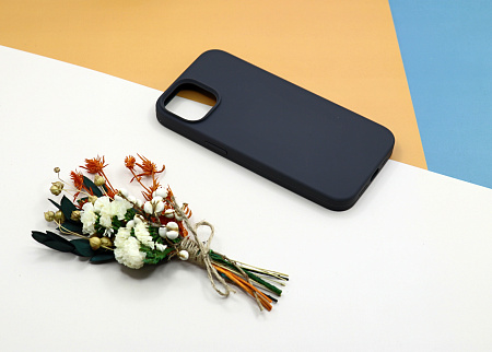 Чехол-накладка для iPhone 14, Silicon Case, без лого, угольно-серый