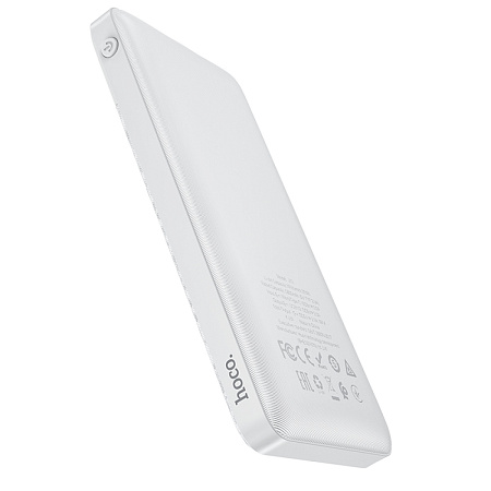 Универсальный Доп. Аккумулятор 10000mAh, J72, HOCO, 2 USB (5V/2.0A), белый
