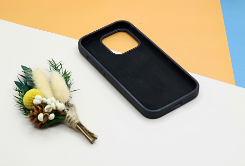 Чехол-накладка для iPhone 14 Pro, Silicon Case, без лого, угольно-серый