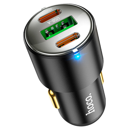 Автомобильное зарядное устройство, 1 USB QC3.0+2 PD 45W (NZ6), HOCO, черный