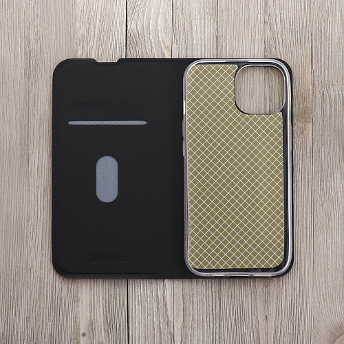 Чехол-книжка для iPhone 13, X-CASE, боковой, черный