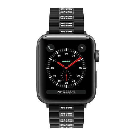 Ремешок на руку для Apple Watch 38/40/41/42 мм, HOCO, WB08 Shining steel watch strap, черный