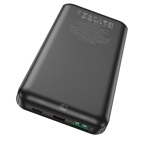 Универсальный Доп. Аккумулятор 10000mAh, J102, HOCO, выход: 1 USB (18W)+1 PD 20W, черный