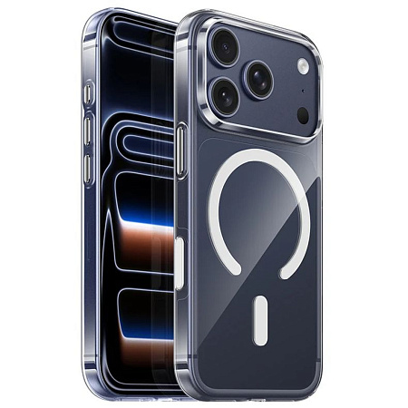 Чехол для iPhone 17 Pro Max, PC+TPU, Магнитный (MagSafe), AS4, HOCO, прозрачный