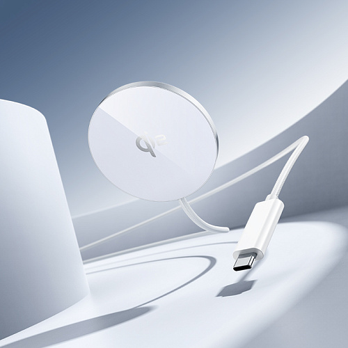 Беспроводное зарядное устройство, CW63, протокол быстрой зарядки Qi2, Type-C, белый