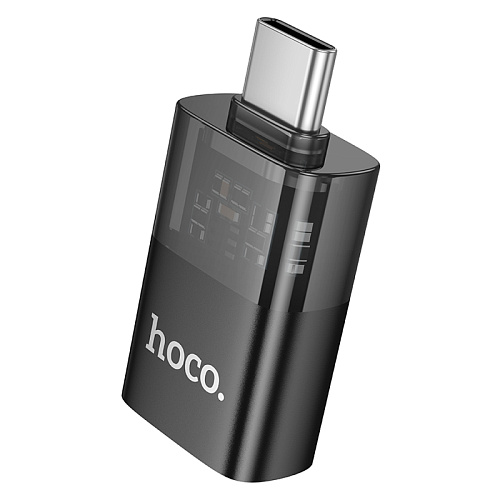 Переходник OTG Type-C, Type-C (папа) на USB (мама), UA36B, HOCO, черный