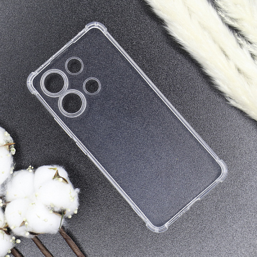 Чехол силиконовый для Xiaomi Redmi Note 13 Pro (4G)/Poco M6 Pro (4G),усиленные края c защитой камеры, X-CASE, прозрачный