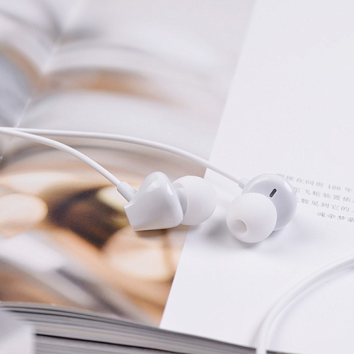 Проводные наушники M60 Perfect sound universal earphones with mic, hoco, белые
