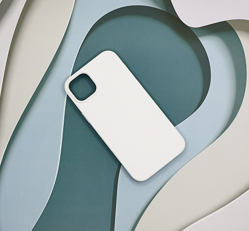 Чехол-накладка для iPhone 14 Plus, Silicon Case, без лого, белый