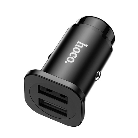 Автомобильное зарядное устройство, 2 USB 2.4A (NZ4), HOCO, черный