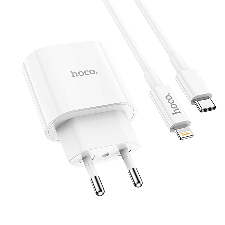 Сетевое зарядное устройство, 1 PD 20W (C94A), HOCO, Type-C to Lightning, белый