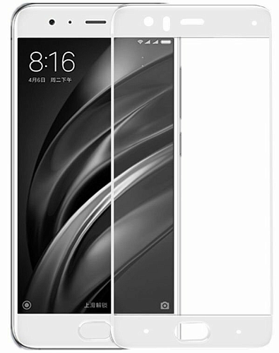 Защитное стекло на Xiaomi Mi 6, Silk Screen 2.5D, белый, X-CASE