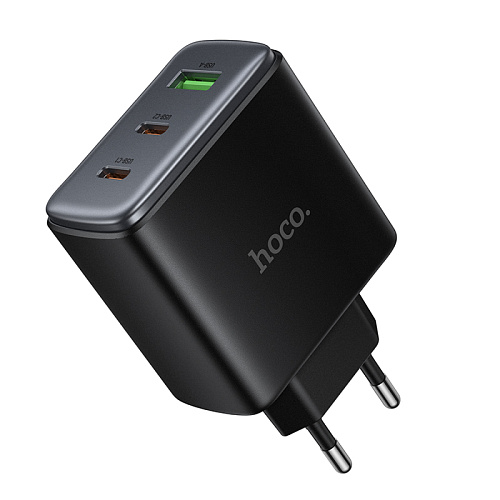 Сетевое зарядное устройство, 2 PD 65W + 1 USB 3.0 QC (C160A), HOCO, цвет черный