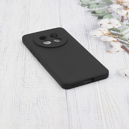 Чехол силиконовый для Realme 13 Plus (5G), с микрофиброй внутри, с защитой камеры, X-CASE, черный