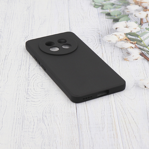 Чехол силиконовый для Realme 13 Plus (5G), с микрофиброй внутри, с защитой камеры, X-CASE, черный