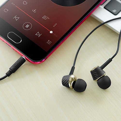 Проводные наушники M70 Graceful universal earphones with mic,hoco, черные