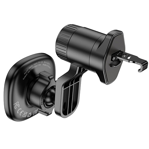 Держатель автомобильный на решетку с беспроводной зарядкой, HW30, HOCO, металлический серый Держатель автомобильный на решетку с беспроводной зарядкой, HW30, HOCO, металлический серый