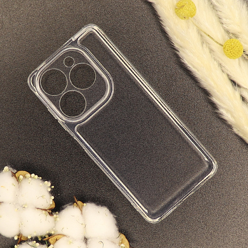 Чехол силиконовый для Infinix Hot 40i/Smart 8, с защитой камеры, X-CASE, прозрачный