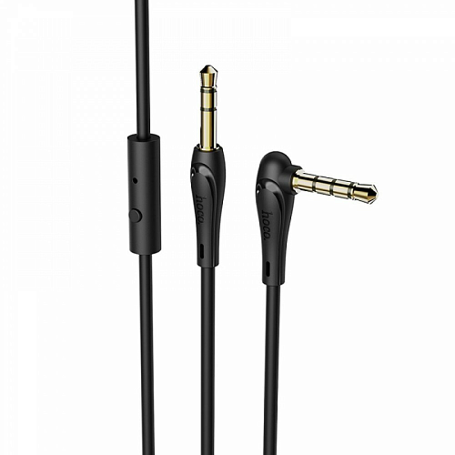 AUX Audio кабель 3,5 мм, UPA15, HOCO, угловой, черный