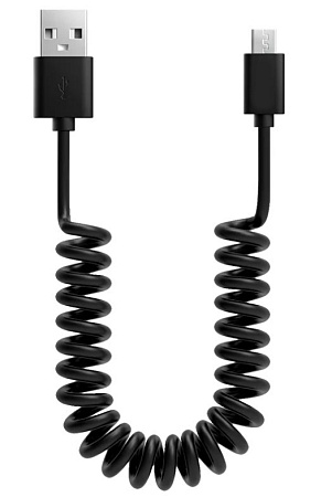 USB дата кабель Micro Usb 1m, витой, черный