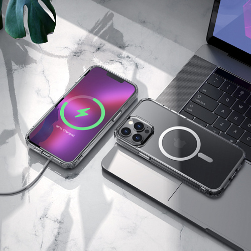 Чехол силиконовый для iPhone 14 Pro (6.1), Магнитный (MagSafe), X-CASE, прозрачный