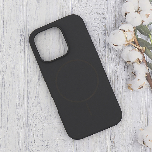 Чехол-накладка для iPhone 16 Pro, Silicon Case, магнитный (MagSafe), без лого, X-CASE, угольно-серый