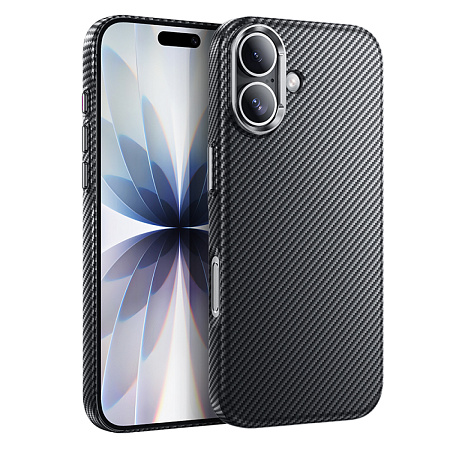Чехол для iPhone 17, карбон, Магнитный (MagSafe), AS13, HOCO, черный