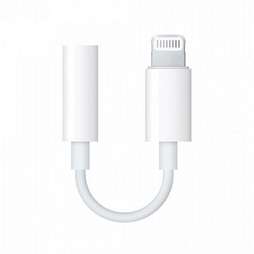 Переходник Lightning to наушники Jack, без bluetooth, музыка, без поддержки разговора, белый