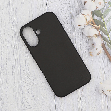 Чехол-накладка для iPhone 16, экокожа, магнитный (MagSafe), без лого, X-CASE, черный