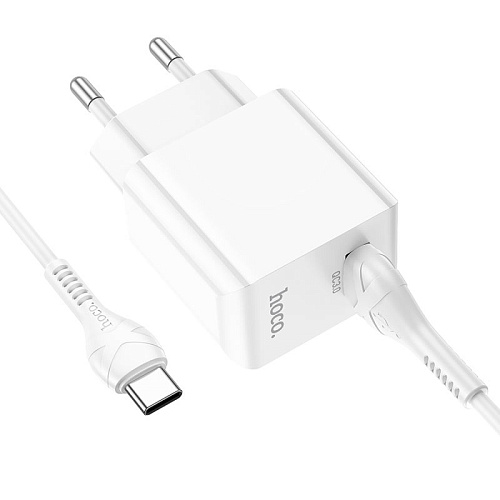 Сетевое зарядное устройство, 1 USB 3.0A (C98A), HOCO, Type-C, белый