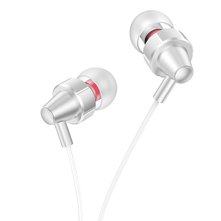 Проводные наушники M90, Type-C, Delight wire-controlled earphones with microphone, HOCO, вакуумные, белые