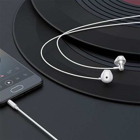 Проводные наушники M75 Belle Universal earphones, HOCO, белые