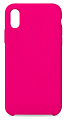 Чехол-накладка для iPhone X/XS, Silicon Case, ярко-розовый