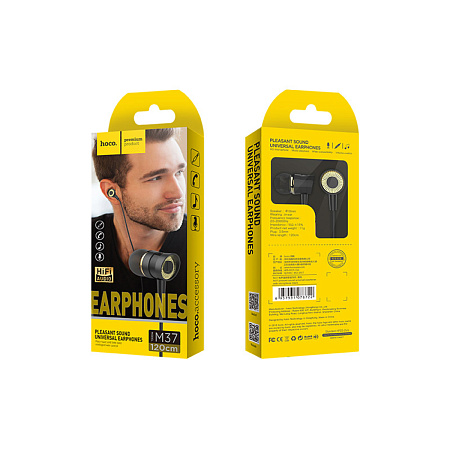 Проводные наушники M37 pleasant sound universal earphones with microphone, hoco, белые