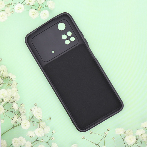 Чехол силиконовый для Xiaomi Poco M4 Pro (4G), good quality, c защитой камеры, X-CASE, черный