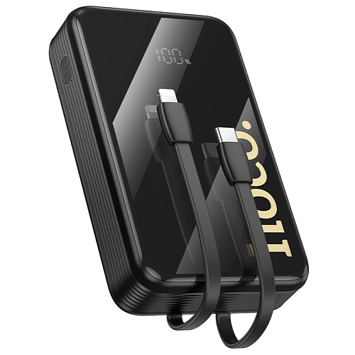 Универсальный Доп. Аккумулятор 20000mAh, Q37A, HOCO, выход: 1 USB (22.5W), 1 PD (20W), 2 кабеля, черный