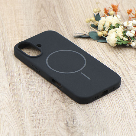 Чехол-накладка для iPhone 17, Silicon Case, магнитный (MagSafe), без лого, X-CASE, черный