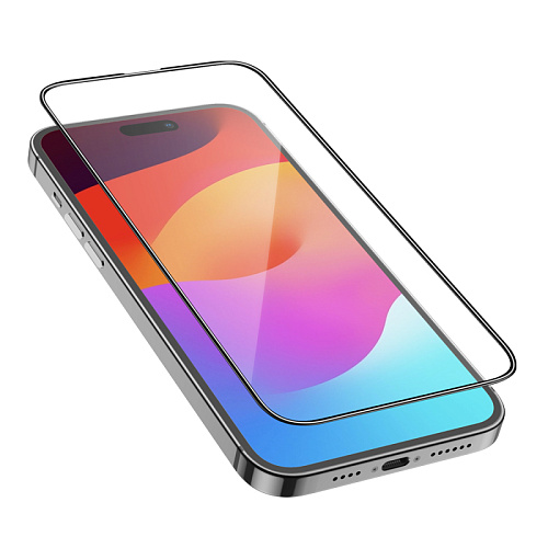 Защитное стекло для iPhone 15 Pro Max, G16, HOCO, Guardian shield series full-screen 5D large arc tempered glass, черное